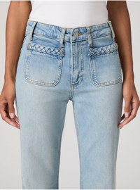 Paige Sofia With Braided Patch Pockets, Outseam Split & Raw Hem - Montebello