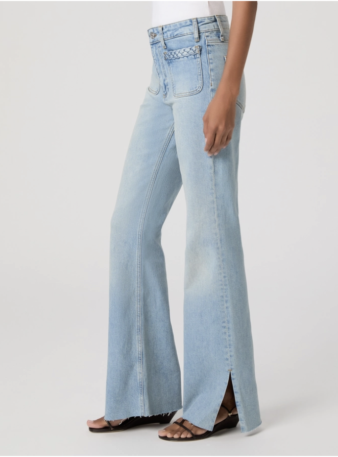 Paige Sofia With Braided Patch Pockets, Outseam Split & Raw Hem - Montebello