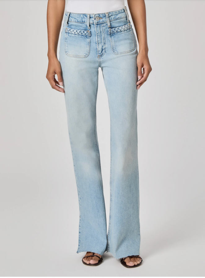 Paige Sofia With Braided Patch Pockets, Outseam Split & Raw Hem - Montebello