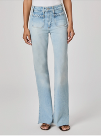 Paige Sofia With Braided Patch Pockets, Outseam Split & Raw Hem - Montebello