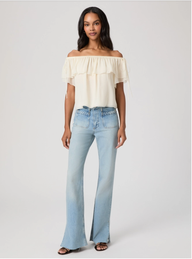 Paige Sofia With Braided Patch Pockets, Outseam Split & Raw Hem - Montebello
