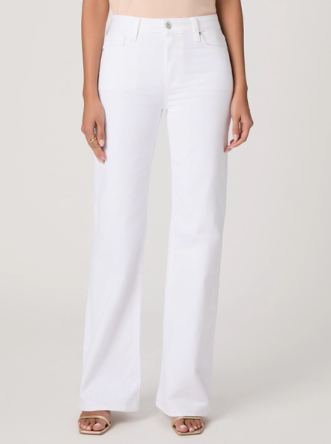 Paige Sopha Mid Rise Flare - Crisp White