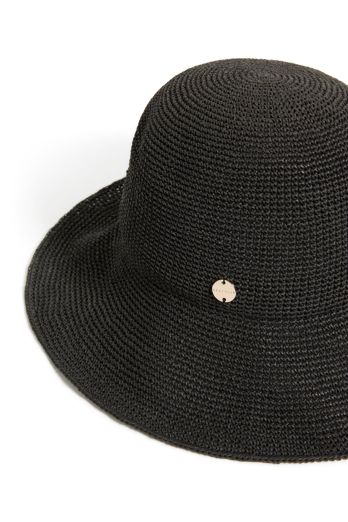 Seafolly Packable Raffia Bucket Hat - Black