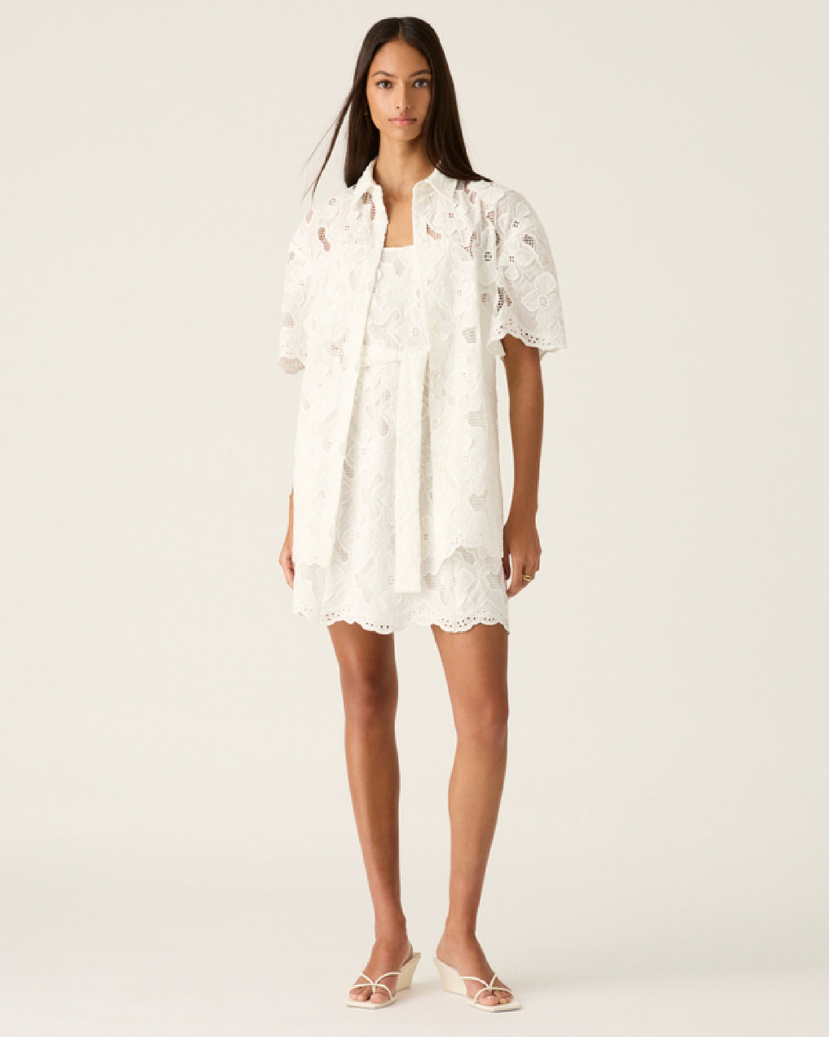 Mos The Label Luna Embroidery Shirt - White