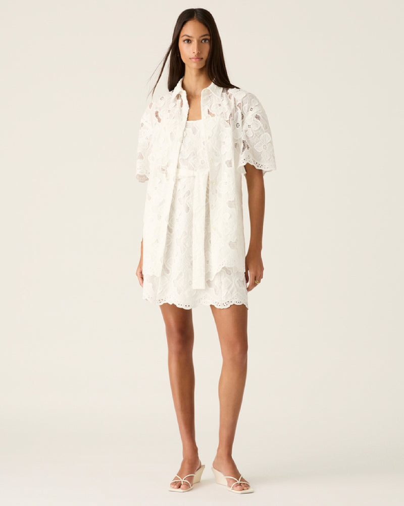 Mos The Label Luna Embroidery Shirt - White