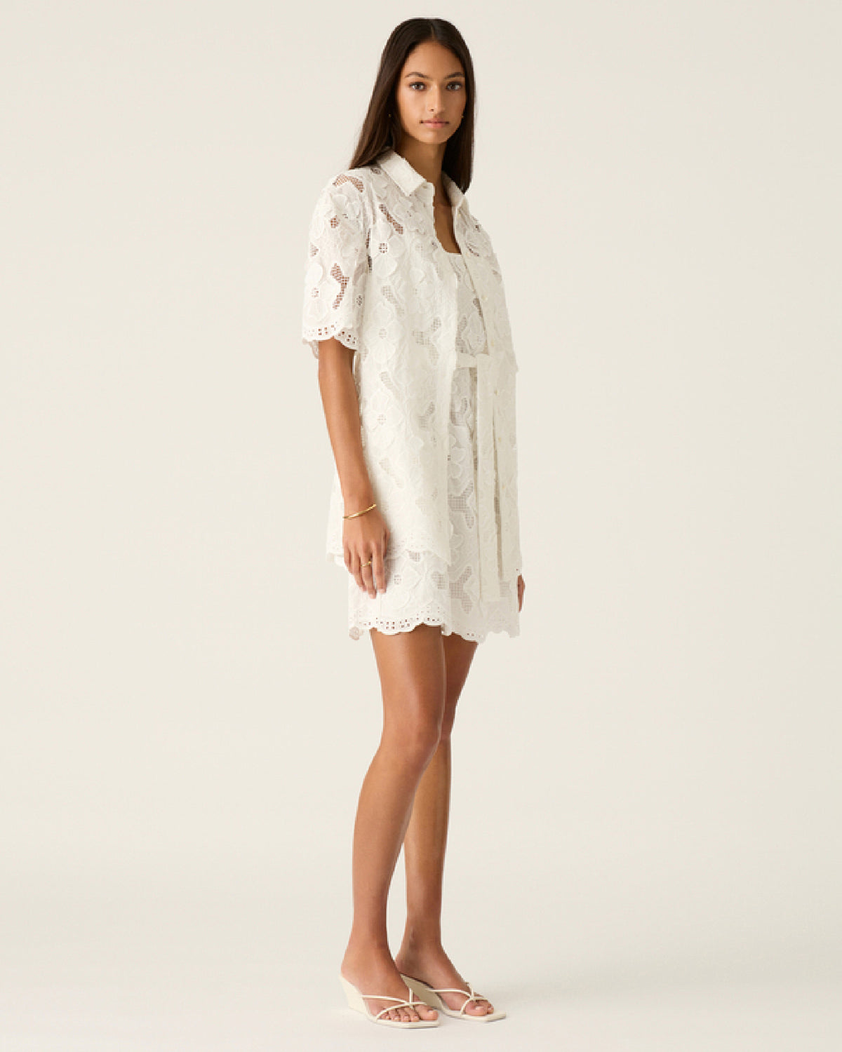 Mos The Label Luna Embroidery Shirt - White