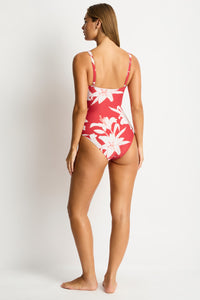 Sea Level Veridian Cross Front Multifit One Piece Ruby