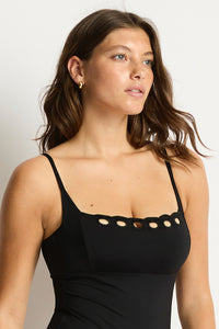 Sea Level Elysian Square Neck Bralette One Piece Black
