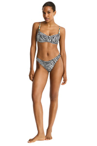 Sea Level Zebralis Balconette Bra and Pant - Black