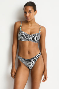 Sea Level Zebralis Balconette Bra and Pant - Black