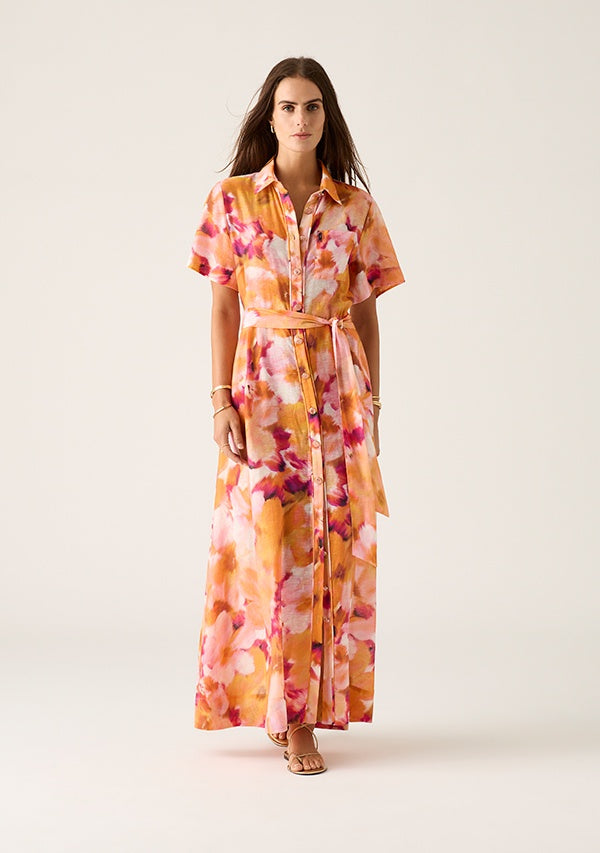 MOS THE LABEL RAFAELA MAXI SHIRT DRESS - RAFAELA PRINT