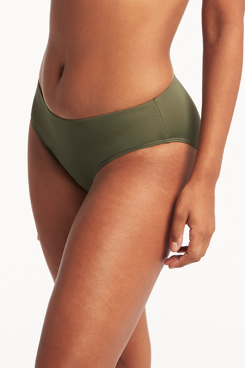 Sea Level Essentials Mid Bikini Pant - Khaki