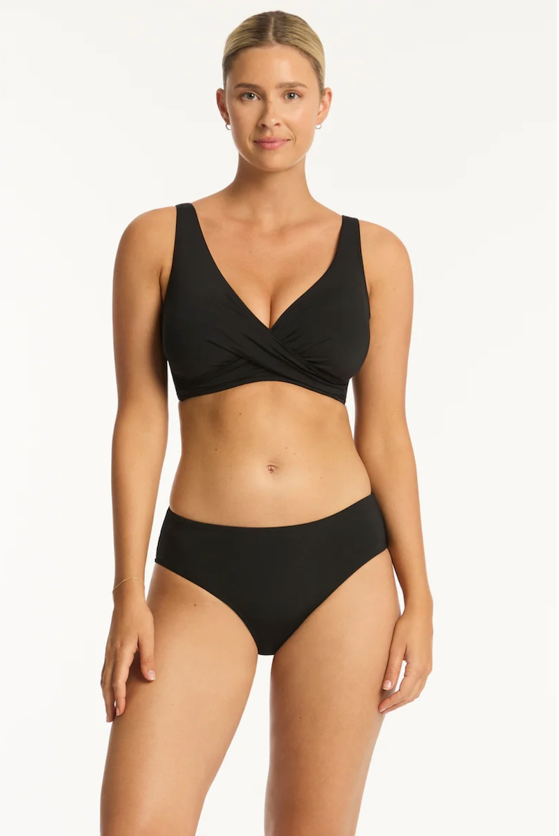 Sea Level Essentials Mid Bikini Pant - Black