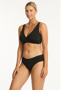 Sea Level Essentials Mid Bikini Pant - Black