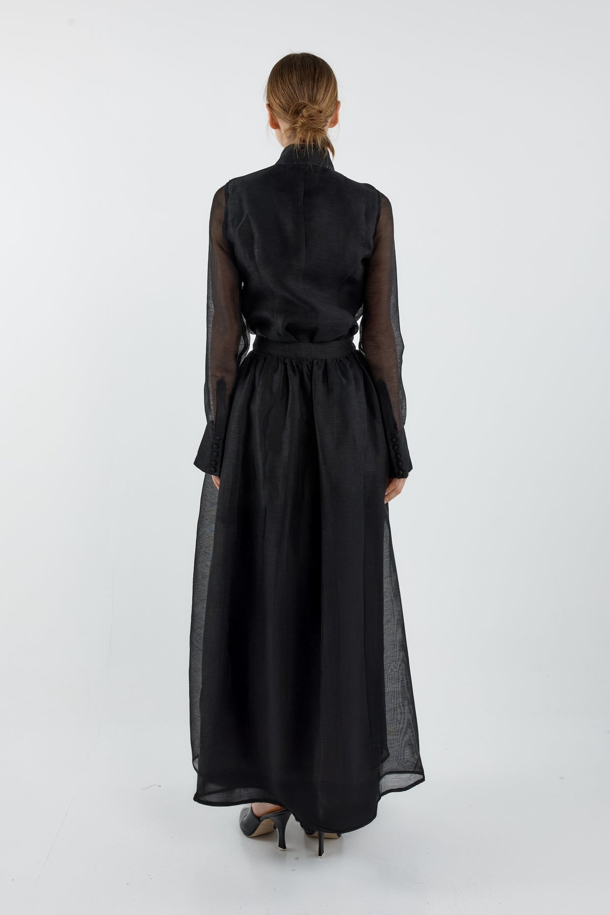 Sofia Irina Iris Bell Sleeve Shirt – Black