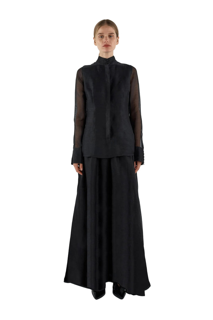 Sofia Irina Iris Bell Sleeve Shirt – Black