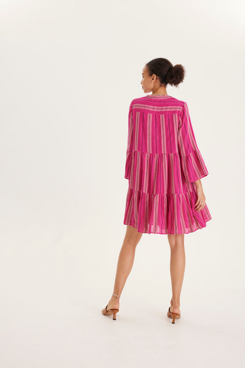 SUMMERY COPENHAGEN BELLA SHORT DRESS - FUCHSIA ROSE - ESCAPE CLOTHING