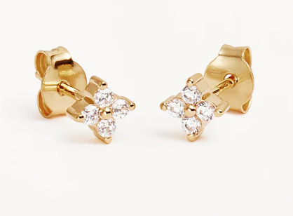 By Charlotte Crystal Bloom Stud Earrings - 18k Gold Vermeil