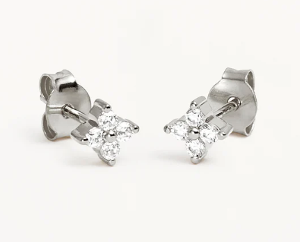 By Charlotte Crystal Bloom Stud Earrings -  Sterling Silver