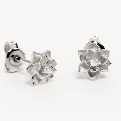 By Charlotte Bloom Within Lotus Stud Earrings - Sterling Silver