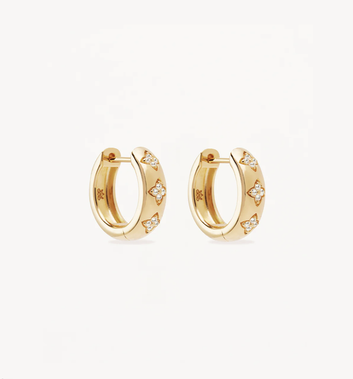 By Charlotte Bloom With You Lotus Hoops - 18k Gold Vermeil