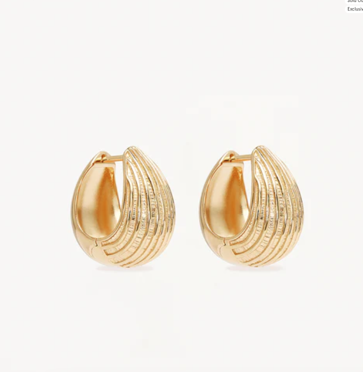 By Charlotte Ocean Whisper Hoops - 18k Gold Vermeil