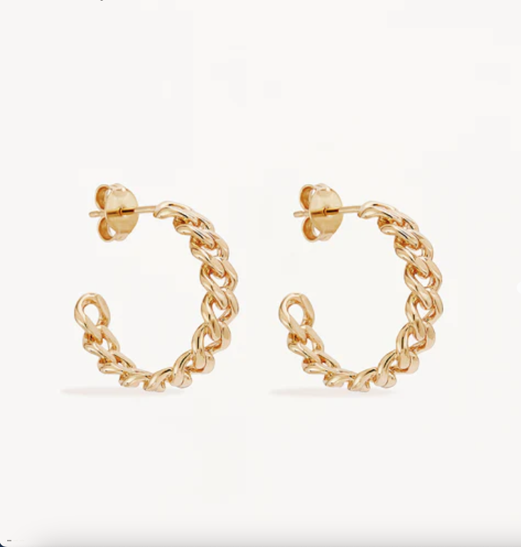 By Charlotte Radiant Curb Hoops -18k Gold Vermeil