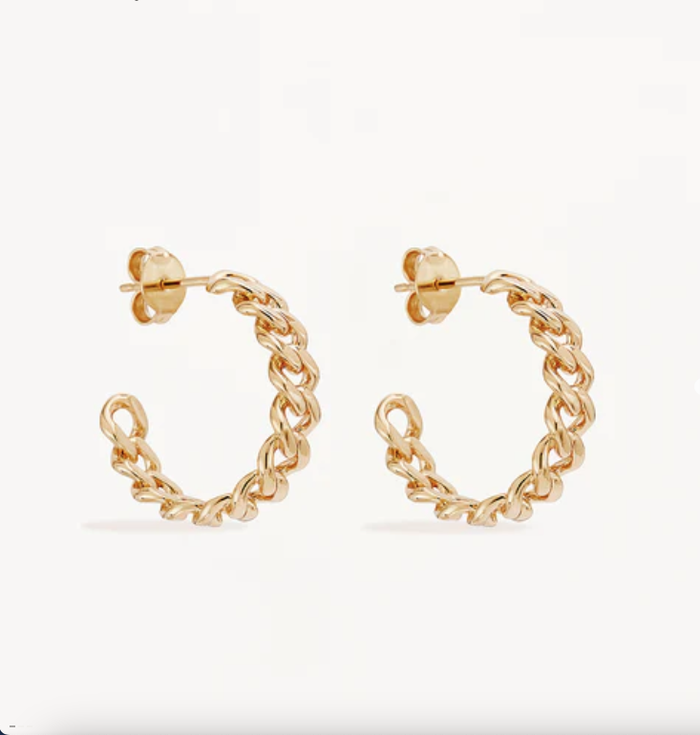 By Charlotte Radiant Curb Hoops -18k Gold Vermeil
