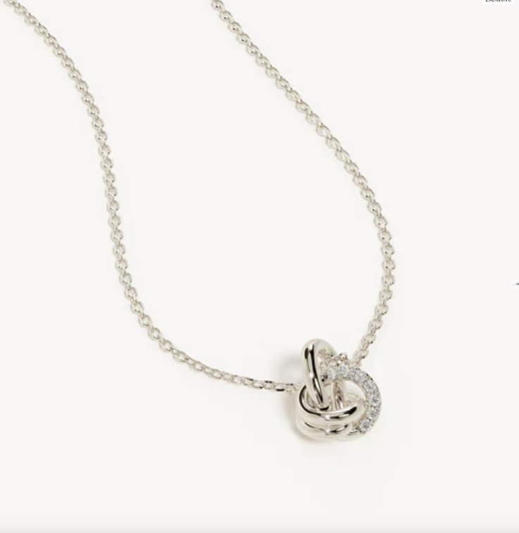 By Charlotte Endless Knot Diamond Necklace - Sterling Silver