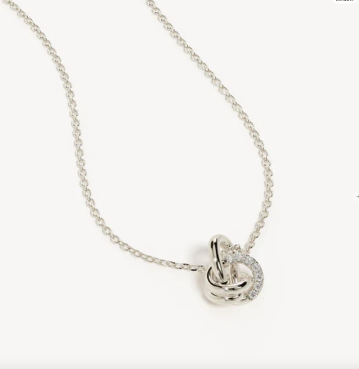 By Charlotte Endless Knot Diamond Necklace - Sterling Silver