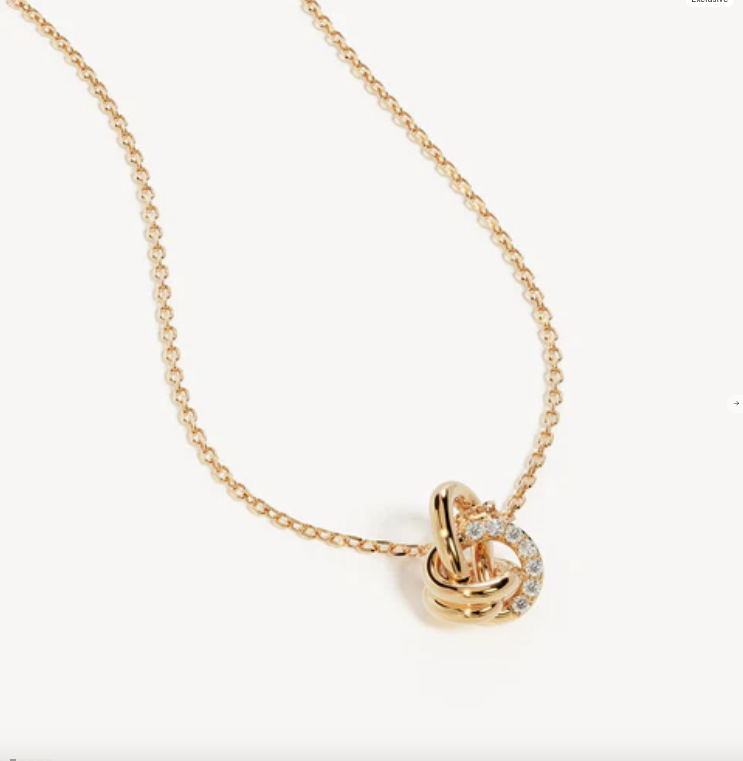 By Charlotte Endless Knot Diamond Necklace - 18k Gold Vermeil