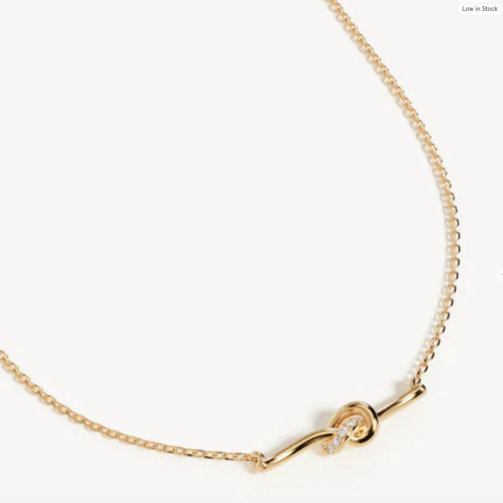 By Charlotte Love Knot Diamond Necklace - 18k Gold Vermeil