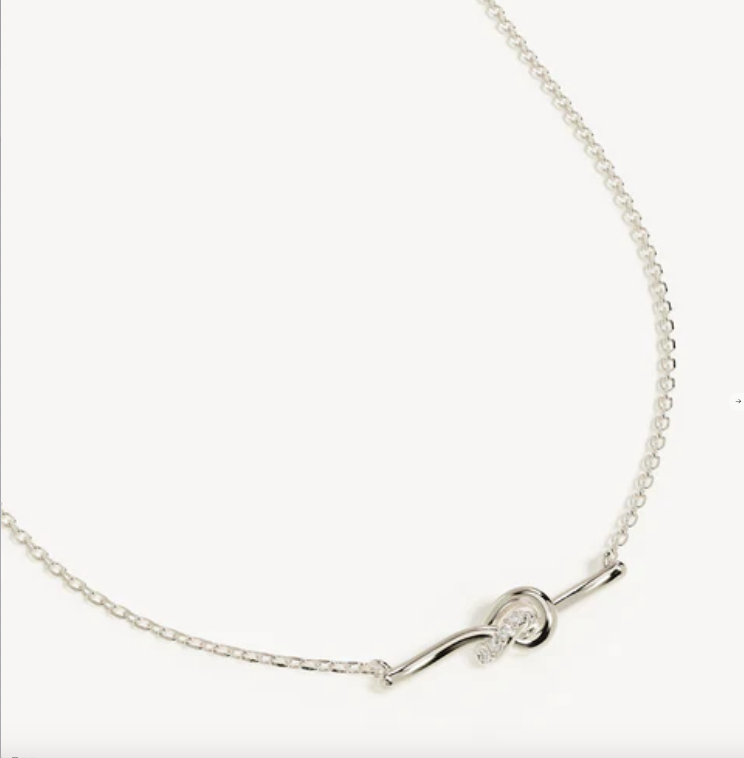 By Charlotte Love Knot Diamond Necklace - Sterling Silver