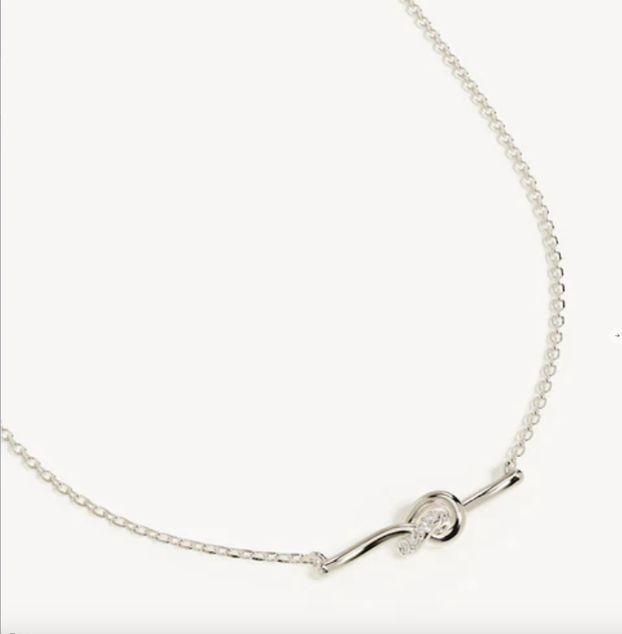 By Charlotte Love Knot Diamond Necklace - Sterling Silver