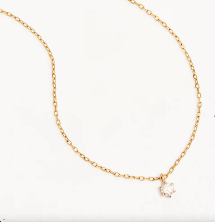 By Charlotte Sweet Droplet Diamond Necklace - 18k Gold Vermeil