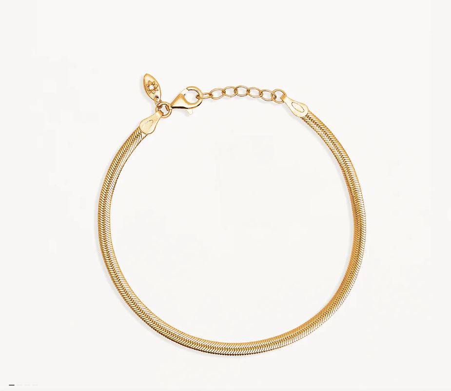 By Charlotte Herringbone Chain Bracelet -18k Gold Vermeil