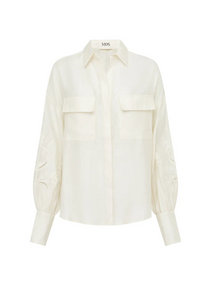Mos The Label Marcela Embroidery Blouse - Pearl/White