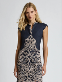 Moss & Spy Sierra Mid Dress - Navy/Blush