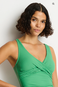 Sea Level Spinnaker Cross Front Multifit Bra Top & Pant - Moss