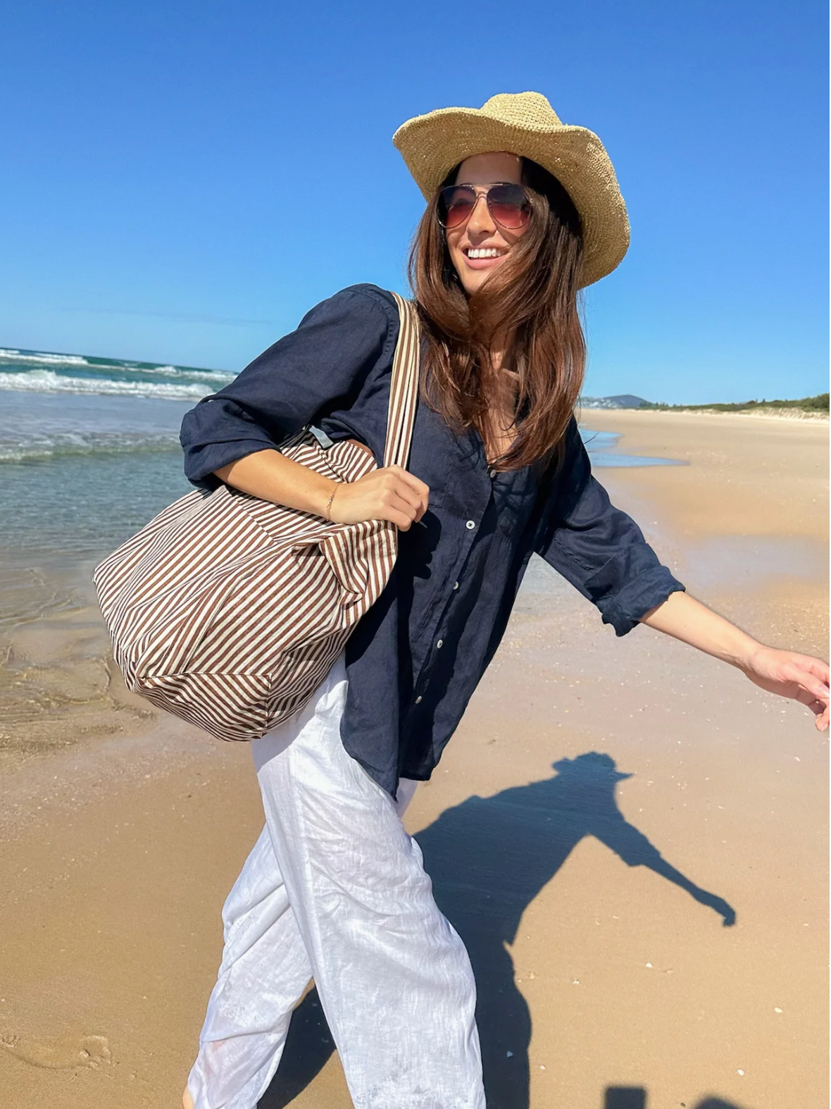 Hut The Boyfriend Linen Shirt - Forever Navy