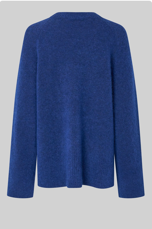 Second Female Brookline Knit Raglan O Neck - Mazarine Blue