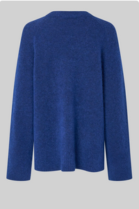Second Female Brookline Knit Raglan O Neck - Mazarine Blue