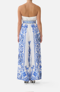 Camilla Front Pleat Strapless Jumpsuit - Ceramic Panoramic