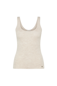 Cable Superfine Merino Singlet - Oatmeal