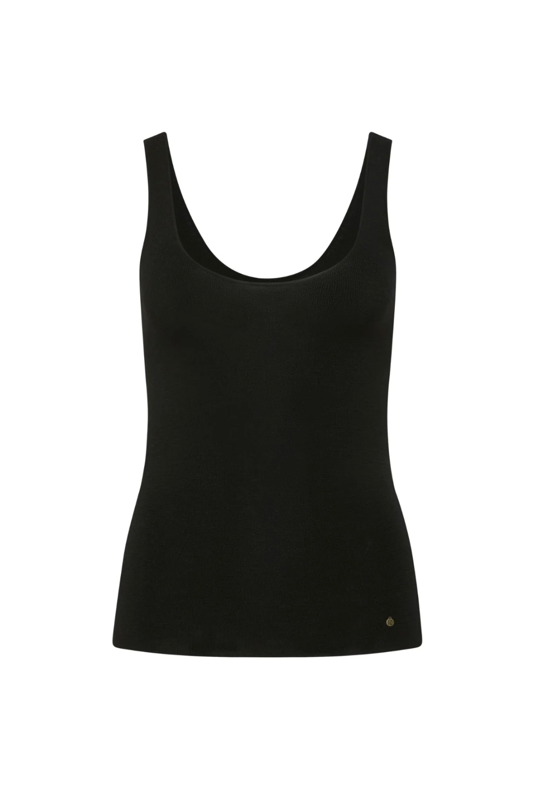 Cable Superfine Merino Singlet - Black