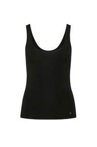 Cable Superfine Merino Singlet - Black