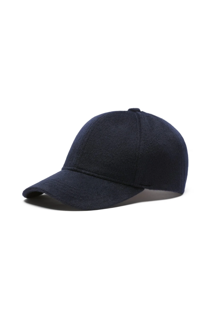 Cable Wool Cashmere Cap - Navy