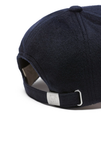 Cable Wool Cashmere Cap - Navy