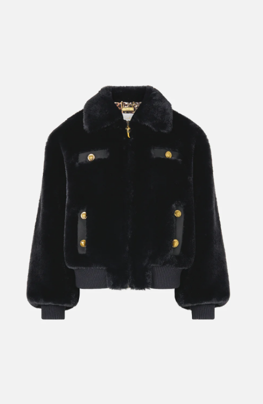 Camilla Faux Fur Bomber With Pocket Details - Fiesta, Siesta, Repeat