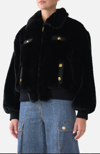 Camilla Faux Fur Bomber With Pocket Details - Fiesta, Siesta, Repeat